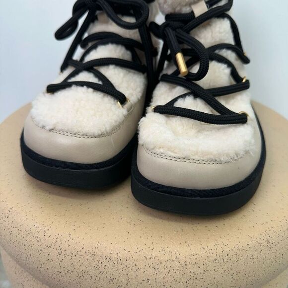 FitFlop GEN-FF Curly-Shearling Crisscross-Lace Ankle Boots - Picture 4 of 15